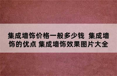 集成墙饰价格一般多少钱  集成墙饰的优点 集成墙饰效果图片大全